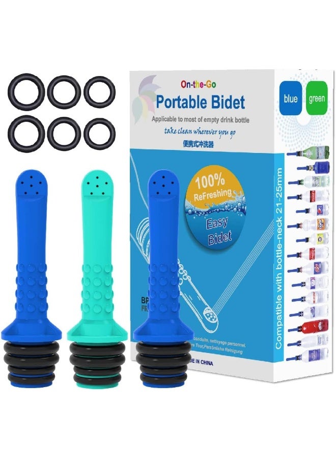 SHOWAY 3PCS Portable Travel Bidet for Outdoor Toilet, Travel Shattaf Bidet Spray, Personal Handheld Toilet Shattaf Bidet Sprayer for Women Perineal Care Baby Cleaning Hemorrhoids Outdoor Camping - Image 1