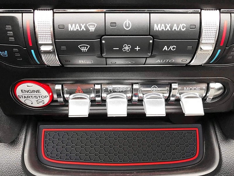 Non-Slip Anti Dust Mats for Ford Mustang 2015-2020, Custom Fits Cup Holder Liners Mats Door Pocket Center Console Liners (Red) - Image 2