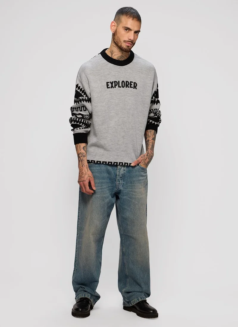 The Souled Store  The Souled Store Men Peanuts Grey Printed Oversized Pullovers for Men | Best Price UAE