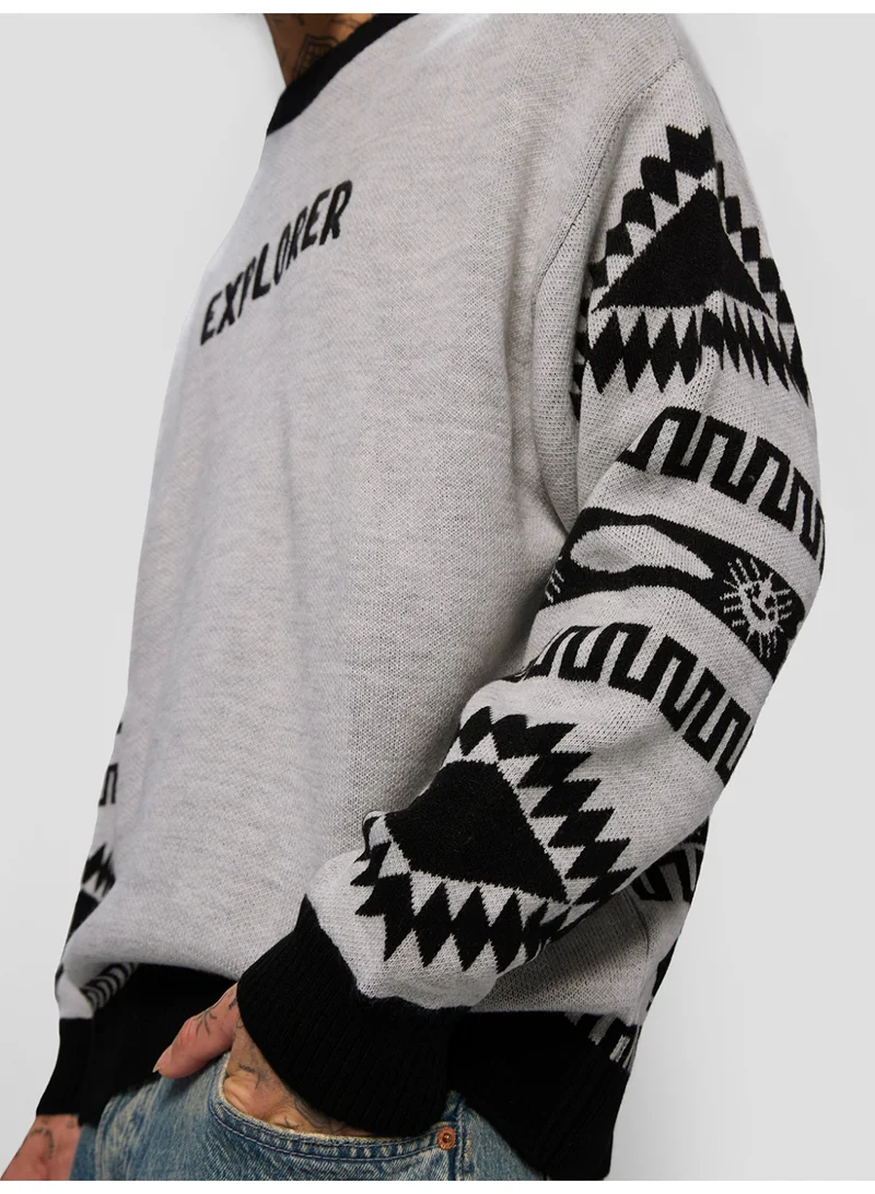 The Souled Store  The Souled Store Men Peanuts Grey Embroidery Oversized Pullovers for Men | Best Price UAE