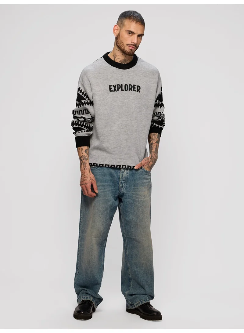 The Souled Store  The Souled Store Men Peanuts Grey Embroidery Oversized Pullovers for Men | Best Price UAE