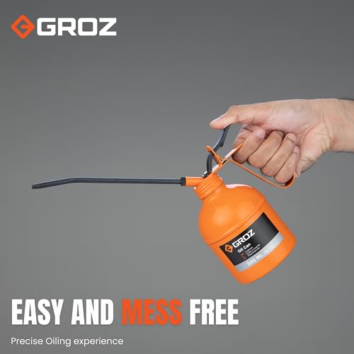 GROZ 300 ml Oil Can with 6” Rigid steel spout | Oil Can for Household, Automobiles | Powder Coated Finish | Double Check Valve Steel Pump| Capacity: 300 ml | V300R - Image 4