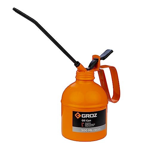 GROZ 300 ml Oil Can with 6” Rigid steel spout | Oil Can for Household, Automobiles | Powder Coated Finish | Double Check Valve Steel Pump| Capacity: 300 ml | V300R - Image 1