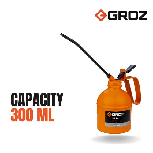 GROZ 300 ml Oil Can with 6” Rigid steel spout | Oil Can for Household, Automobiles | Powder Coated Finish | Double Check Valve Steel Pump| Capacity: 300 ml | V300R - Image 3