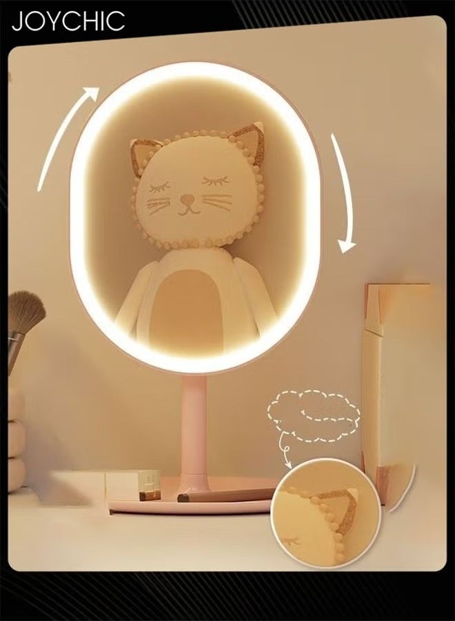 Joychic Women LED Makeup Mirror Vanity Mirror With 3 Light Modes Touch Control Portable Stand and Compact Mirror Vanity Cosmetic Mirror 