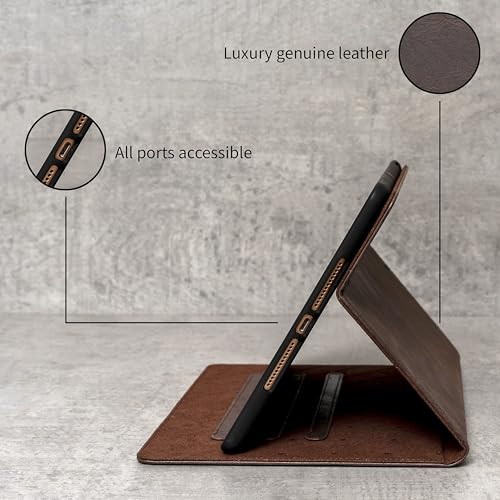 Porter Riley - Leather Case Compatible with iPad Pro 11" 5th Gen - M5 / M4 (2025/2024) Release. Premium Genuine Leather Stand/Cover/Flip Case (Chocolate Brown) - Image 4