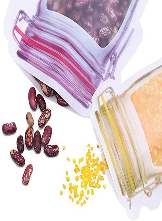CUVLY أكياس تخزين زجاجات CUVLY® 3 قطع قابلة لإعادة الاستخدام ومحكمة الإغلاق، أكياس تخزين للمكسرات والحلوى، أكياس طعام مانعة للتسرب للسفر والتخييم والنزهات، منظم طعام (برطمانات قابلة للقفل) - Image 2
