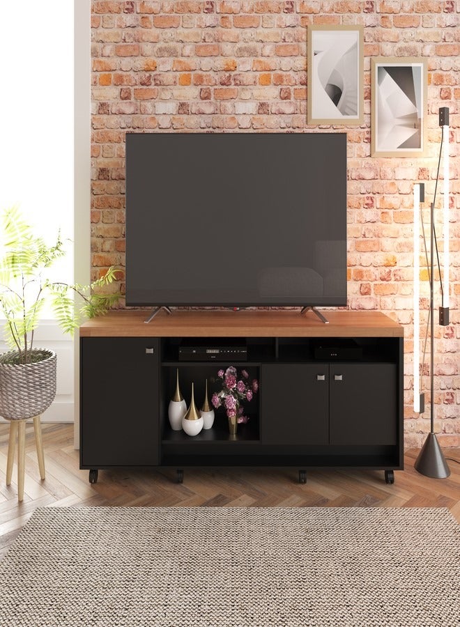 تيكنوموبيلي طاولة تلفزيون خشب 70"/75"بوصة مع ادراج  لون بني /اسود 184*41*65 - Image 1