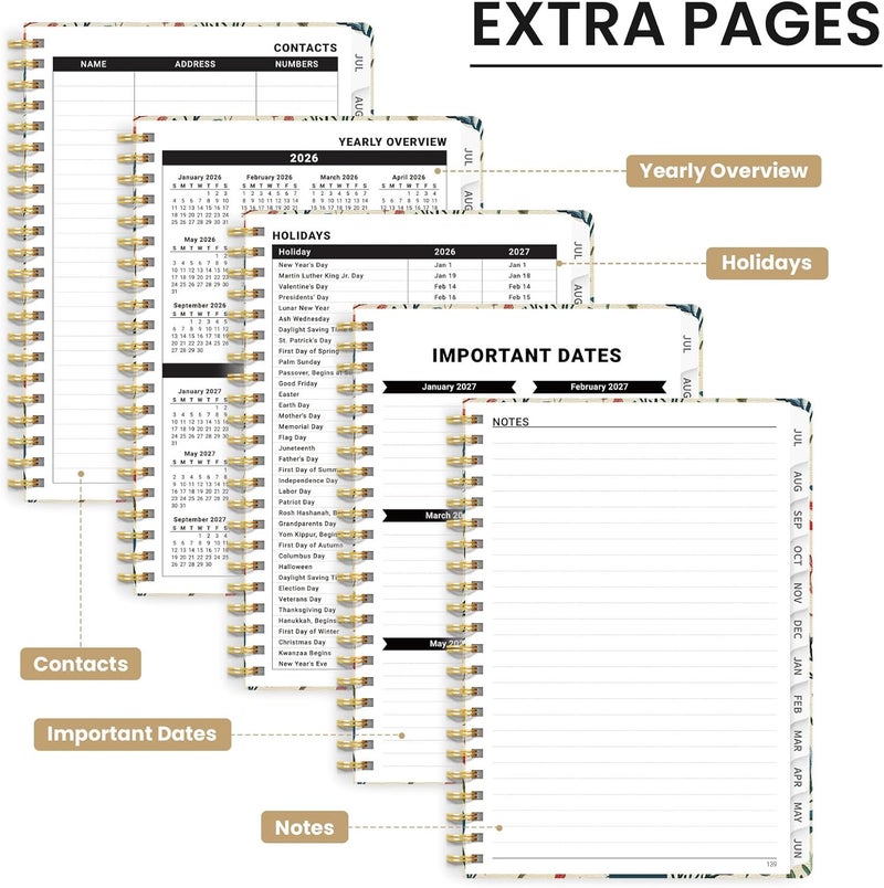 ZOTIA Planner 2026-2027, Monthly and Weekly Academic Planner July 2026 - June 2027, Hardcover Student Teacher Planning Agenda Calendar Book with Tabs, Perfect for Office School Supplies, A5 (6.3" x 8.5 - Image 5