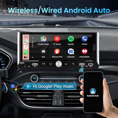 Sobalai Single Din Touchscreen Car Stereo with Wireless Apple Carplay Android Auto, 6.9" HD Touch Screen Car Stereo with Bluetooth, Mirror Link, Backup Camera GPS Navigation USB/Type-C Charge AM/FM EQ SWC MP5 - Image 3