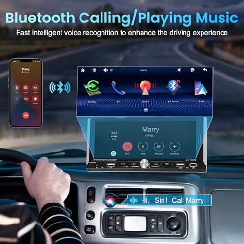 Sobalai Single Din Touchscreen Car Stereo with Wireless Apple Carplay Android Auto, 6.9" HD Touch Screen Car Stereo with Bluetooth, Mirror Link, Backup Camera GPS Navigation USB/Type-C Charge AM/FM EQ SWC MP5 - Image 5