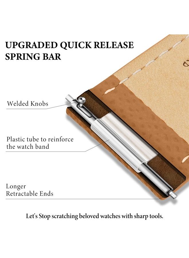 Ritche سوار ساعة سريع الفك من الجلد البني لساعة Omega x Swatch Moonswatch للرجال والنساء مقاس 20 مم سوار ساعة بديل متوافق مع ساعة Samsung Galaxy Watch 4/5 - Image 2