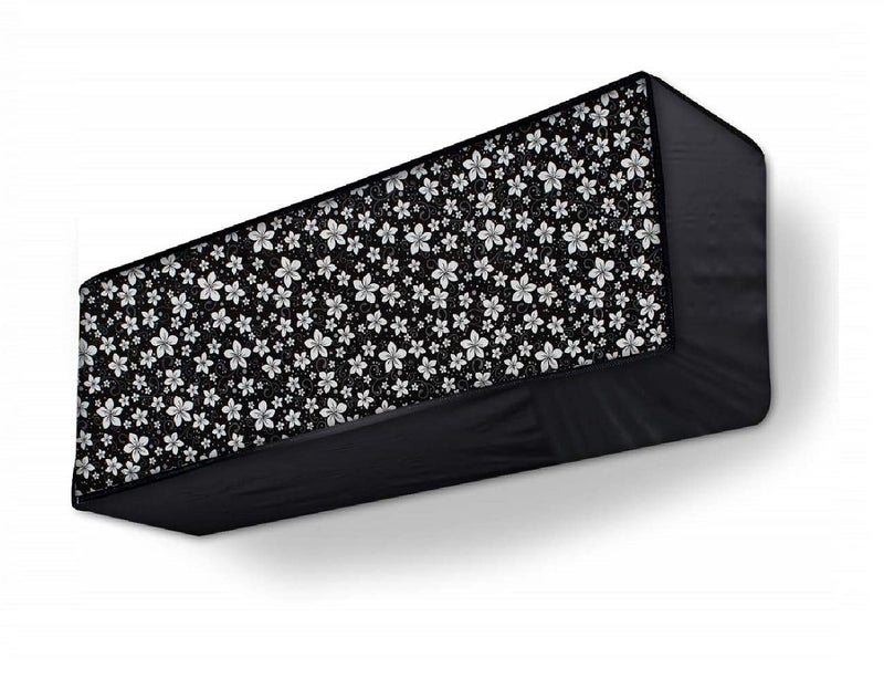 Da Anushi Polyester Split Ac Cover Indoor Unit For 1 Ton Capacity Ac, All Weather Cover/Attractive Digital Prints/Dustproof/Water Resistant Ac Cover (Black Flower) - Image 2