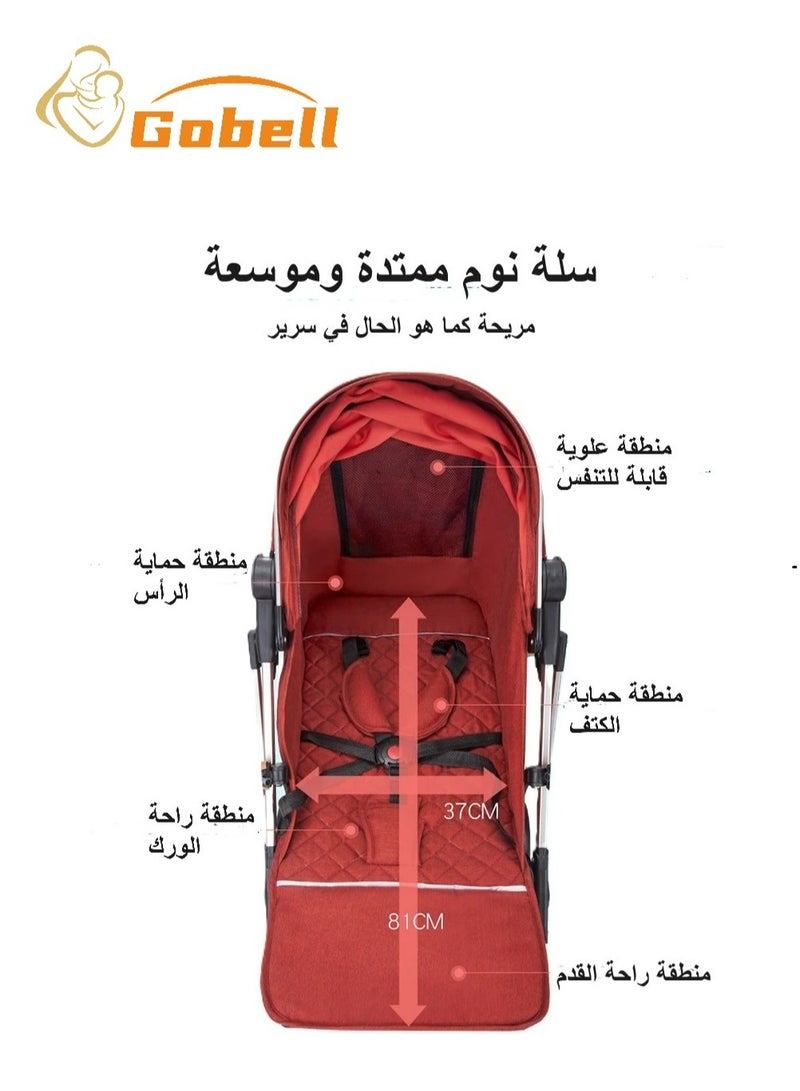 جوبل عربة أطفال واحدة من سبائك الألومنيوم خفيفة الوزن للمشي في الحي - Image 3