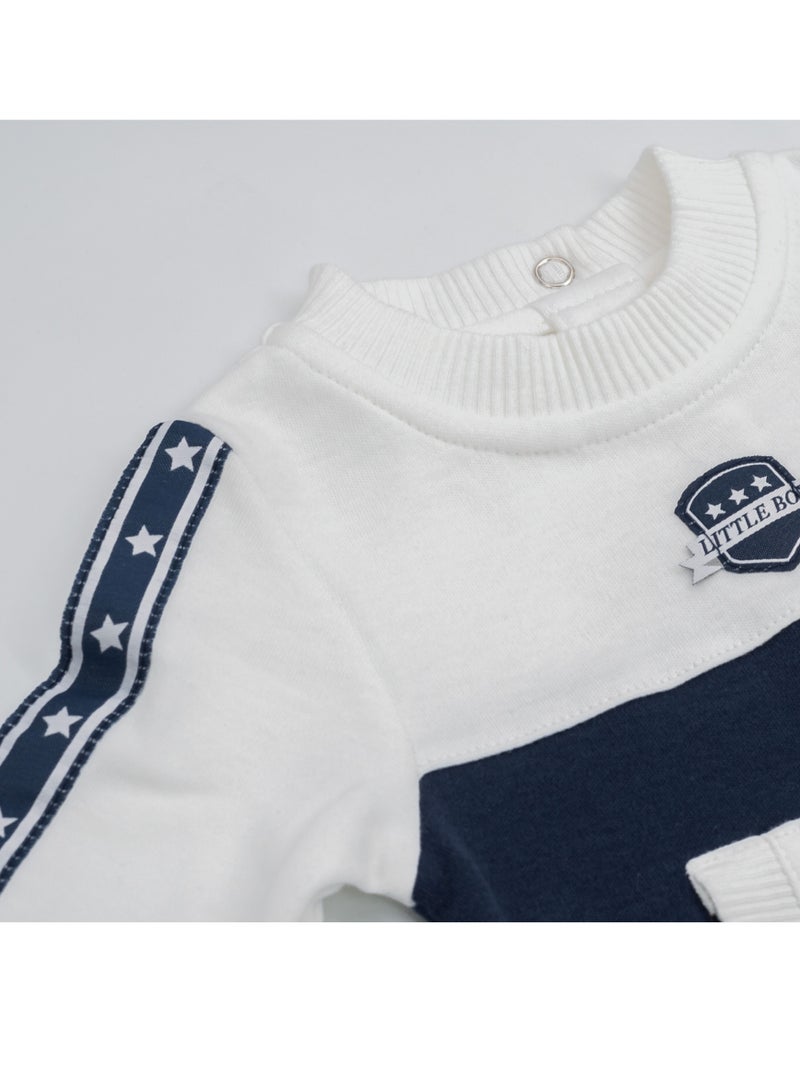 MOON 100% Cotton Sleepsuit 0-1M Blue - Navy Sports - Image 4