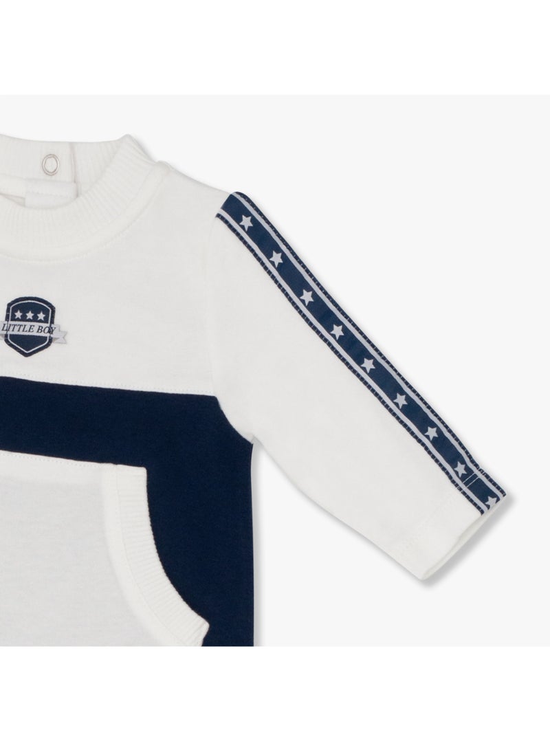 MOON 100% Cotton Sleepsuit 0-1M Blue - Navy Sports - Image 3