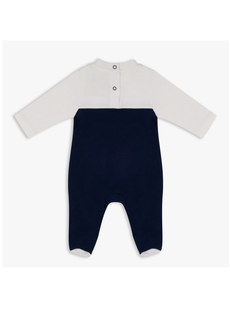 MOON 100% Cotton Sleepsuit 0-1M Blue - Navy Sports - Image 2