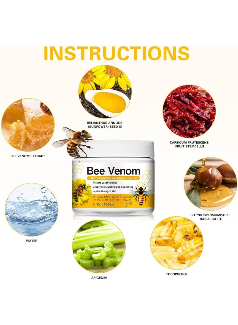 KASTWAVE Bee Venom Anti Wrinkle Face Cream, Day And Night Moisturiser Face Women, Bees Firming Moisturizing Cream, Instant Wrinkle Remover, Instant Face Lift Cream For All Skin Types  - Image 5