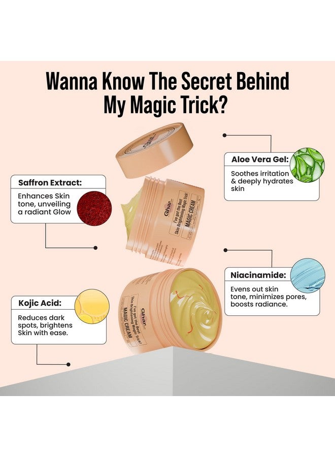 GHAR SOAPS Magic Cream With Saffron & Niacinamide For De-Tan, Moisturizing, Skin Brightening & Hydrating | For Men & Women | Suitable For All Skin Type | 50G - Image 3