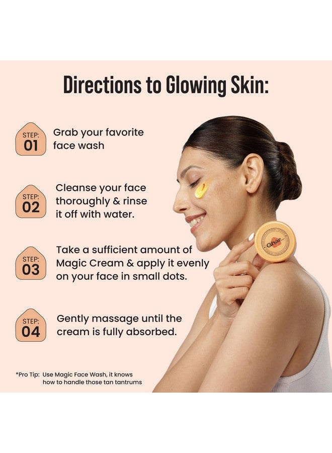 GHAR SOAPS Magic Cream With Saffron & Niacinamide For De-Tan, Moisturizing, Skin Brightening & Hydrating | For Men & Women | Suitable For All Skin Type | 50G - Image 4