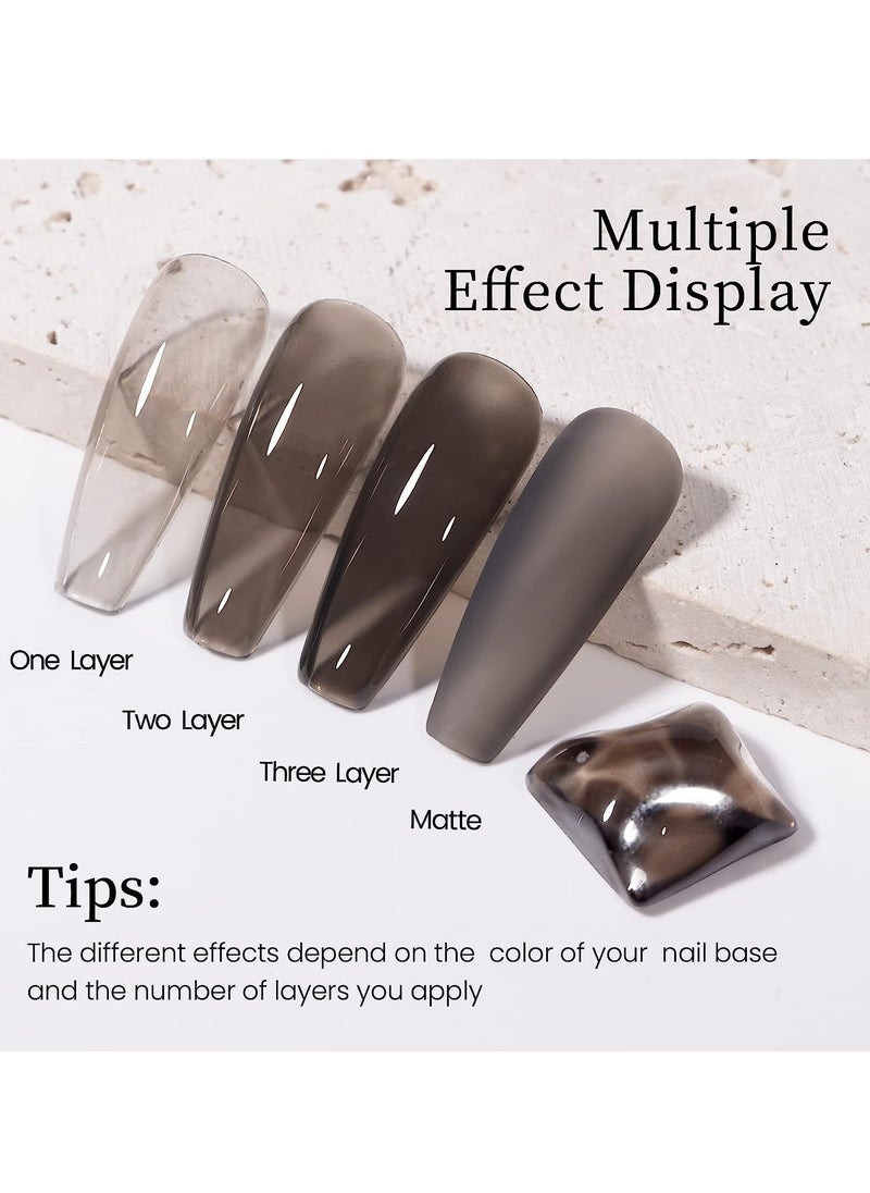 MAYCHAO MAYCHAO 15ML Gel Nail Polish 1Pc Jelly Black Gel Polish Soak off Translucent Black Nail Polish Nail Art Manicure Salon DIY at Home, 0.5 OZ  - Image 2