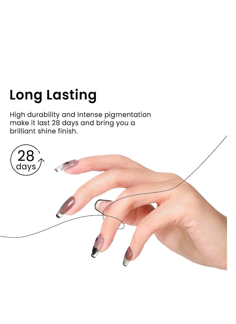 MAYCHAO MAYCHAO 15ML Gel Nail Polish 1Pc Jelly Black Gel Polish Soak off Translucent Black Nail Polish Nail Art Manicure Salon DIY at Home, 0.5 OZ  - Image 3
