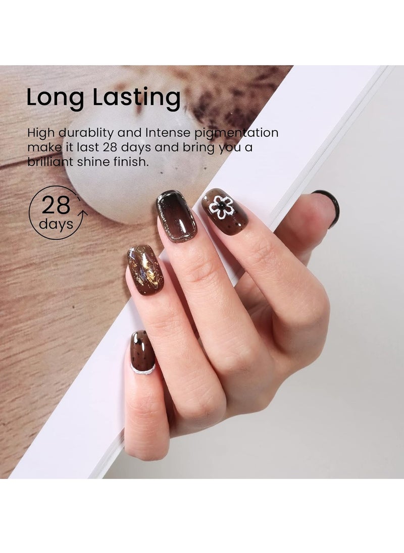 MAYCHAO MAYCHAO 15ML Gel Nail Polish 1Pc Jelly Black Gel Polish Soak off Translucent Black Nail Polish Nail Art Manicure Salon DIY at Home, 0.5 OZ  - Image 4