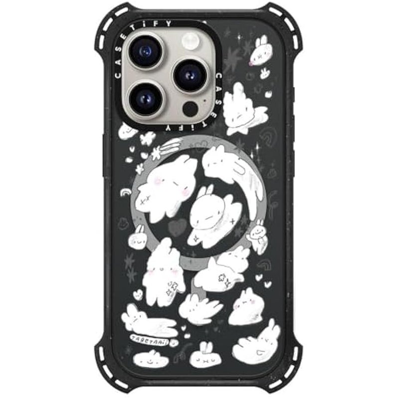 Casetify Bounce iPhone 15 Pro Case 【6X Military Grade Drop Tested / 21.3ft Drop Protection/Compatible with Magsafe】 - Just Some Buns - Triple Black - Image 1