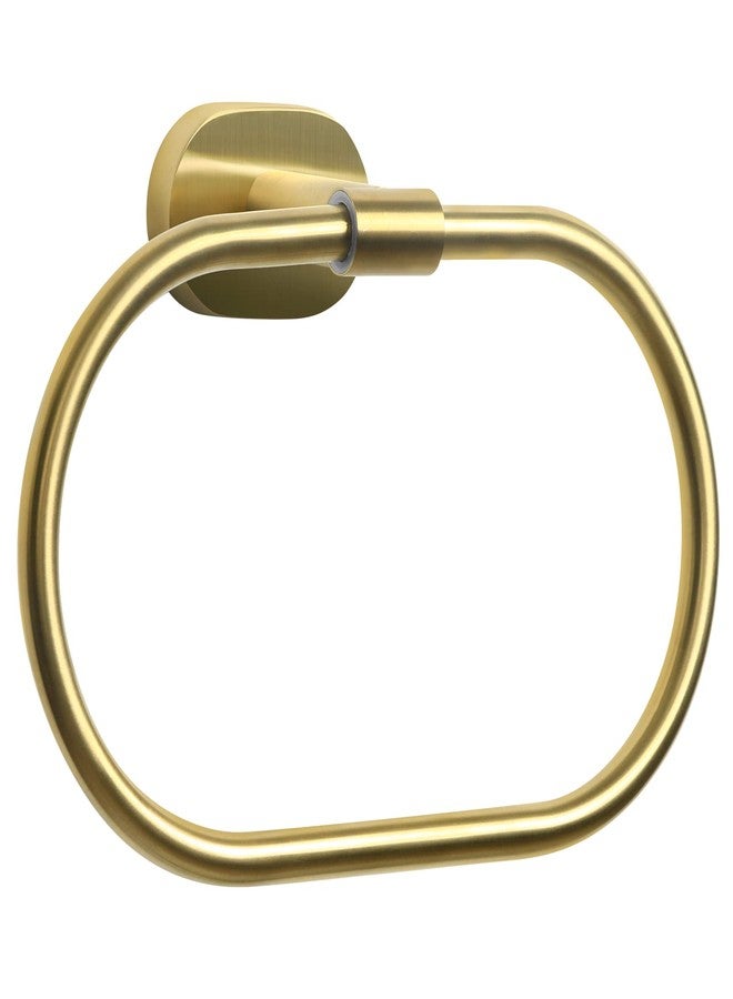 HouseAid Oval Towel Holder for Bathroom, Stainless Steel Towel Ring, Modern Bathroom Hand Towel Rack, Wall Mounted, Brushed Gold - Image 1