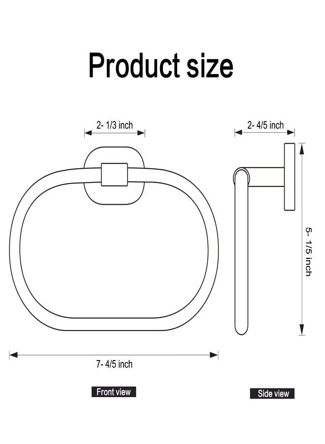 HouseAid Oval Towel Holder for Bathroom, Stainless Steel Towel Ring, Modern Bathroom Hand Towel Rack, Wall Mounted, Brushed Gold - Image 5