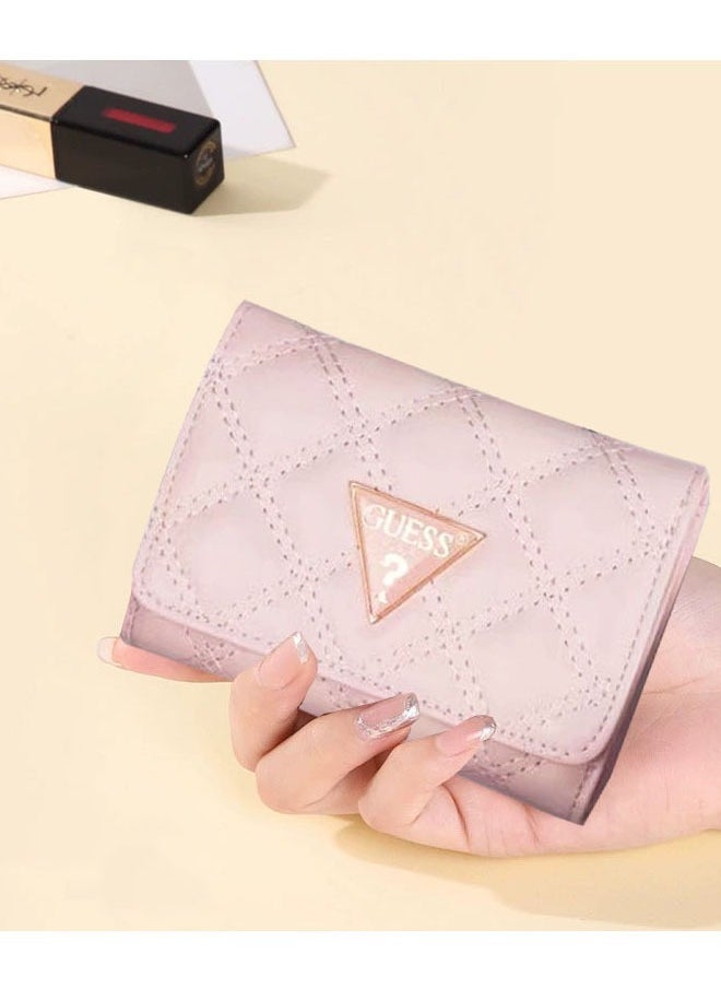 Generic - Women's Pink Wallet Small Short Zipper Wallet Coin Purse - Image 1