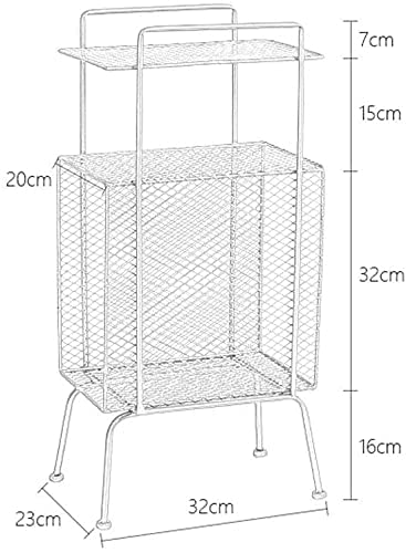 Indian Decor 38034 Magazine Rack MultiFunction Living Room Sofa Side Table Wrought Iron Newspaper Book Picture Book Rack Corner FloorMounted MultiLayer Bookshelf White  - Image 2
