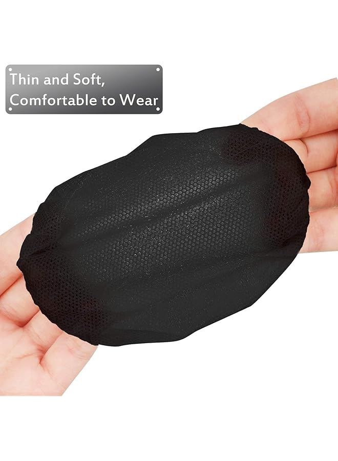 X spring Black Non Woven Disposable Headphone Covers 100 Pcs Stretchable Fits Most On Ear Headphones Earcup Protectors For Gym Gaming - Image 3
