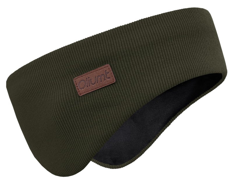 Oliumt Winter Ear Warmer Headband for Men Women Double-Layer Knit Ear Muffs Cover with Fuzzy Lining for Running and Cycling (Army Green, One Size) - Image 1