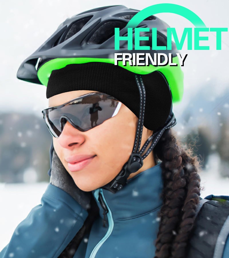Oliumt Winter Ear Warmer Headband for Men Women Double-Layer Knit Ear Muffs Cover with Fuzzy Lining for Running and Cycling (Army Green, One Size) - Image 5