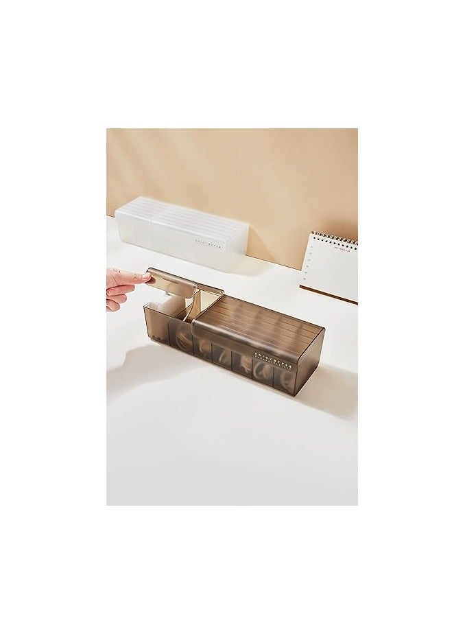 KASTWAVE Data Cable Organizer Box, Wire Data Cord Management Case, Charge Cable Management 7 Compartments Storage Box, Cord Sorter Small Desk Electronic Accessories Organizer and Storage - Image 2