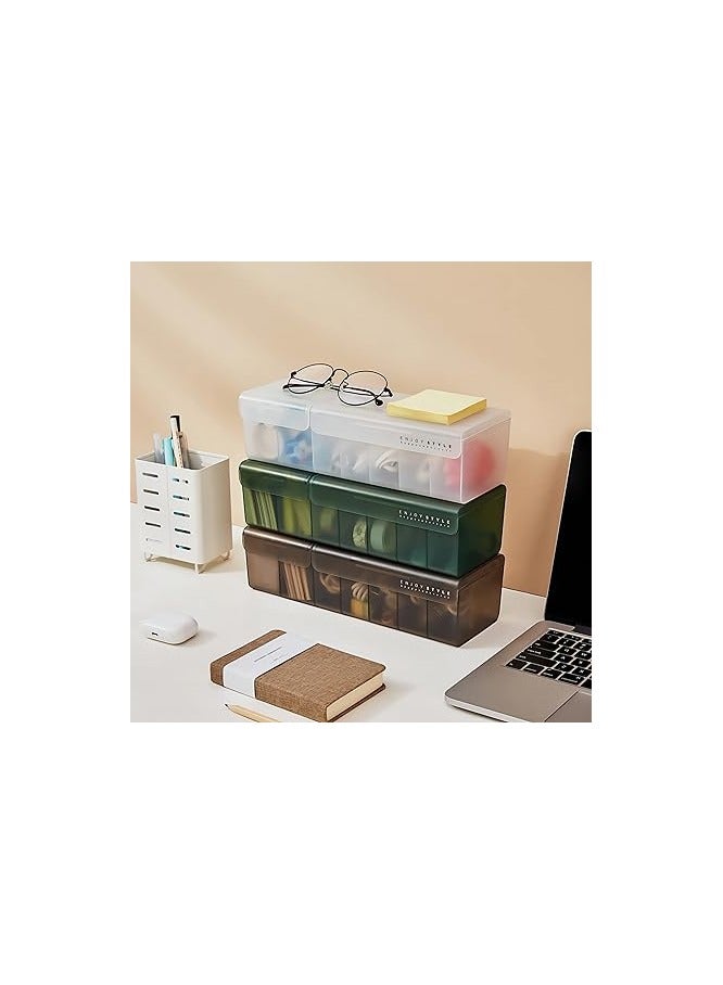 KASTWAVE Data Cable Organizer Box, Wire Data Cord Management Case, Charge Cable Management 7 Compartments Storage Box, Cord Sorter Small Desk Electronic Accessories Organizer and Storage - Image 5