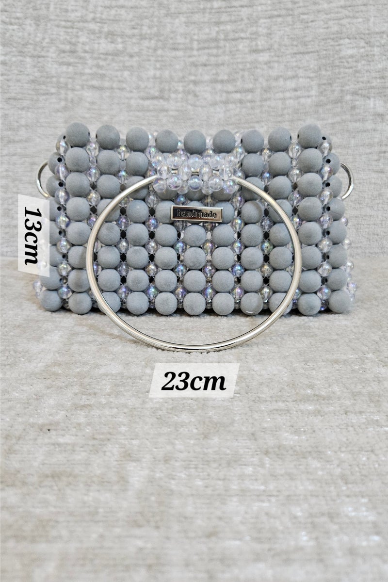 Handmade Pearl beaded hand/ shoulder/ crossbody bag for women - Image 4