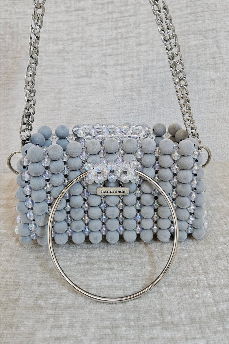 Handmade Pearl beaded hand/ shoulder/ crossbody bag for women - Image 3