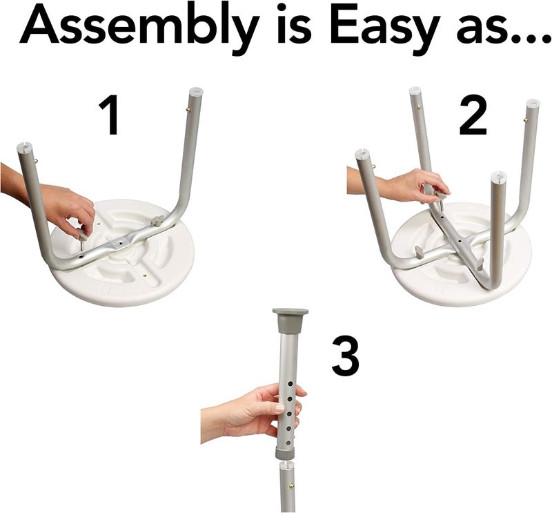 Carex Compact Shower Stool - Adjustable Height Bath Stool and Shower Seat - Aluminum Bath Seat That Supports 250lbs - Image 2