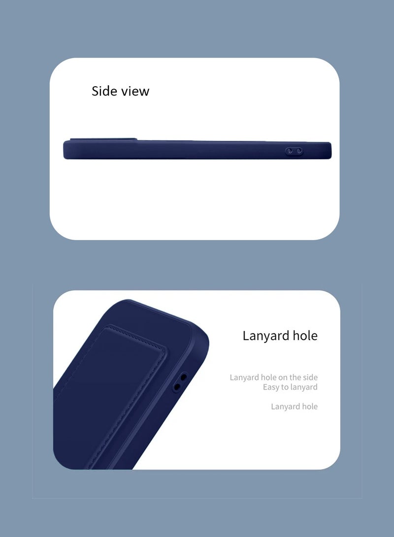 Wtech Silicone TPU With Card Holder Case Cover For Realme 12x 5G 2024 Navy Blue - Image 5