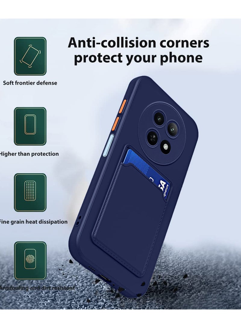 Wtech Silicone TPU With Card Holder Case Cover For Realme 12x 5G 2024 Navy Blue - Image 2