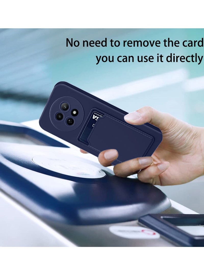 Wtech Silicone TPU With Card Holder Case Cover For Realme 12x 5G 2024 Navy Blue - Image 3