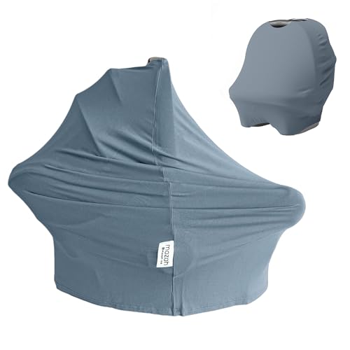 MOZAH Baby Multi-Use Cover: 9-in-1 Car Seat & More Covers - Nursing, Shopping Cart, High Chair - Blue Mirage - Image 1
