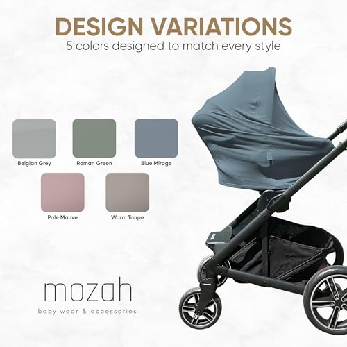 MOZAH Baby Multi-Use Cover: 9-in-1 Car Seat & More Covers - Nursing, Shopping Cart, High Chair - Blue Mirage - Image 5