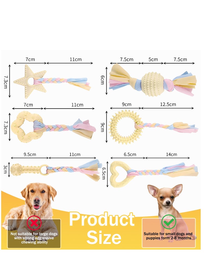 Generic Dog Chewing Toys 6 Pack,Puppy Clean Teeth for Small to Medium Dogs, Interactive Training Toys Dog Gift Set Durable Natural Rubber Cotton Rope Balls for Oral Health Protection - Image 2