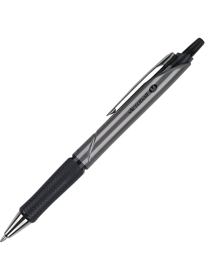 PILOT Acroball Pro Advanced Ink Refillable And Retractable Ball Point Pens Medium Point Black Ink 12 Pack 31910
