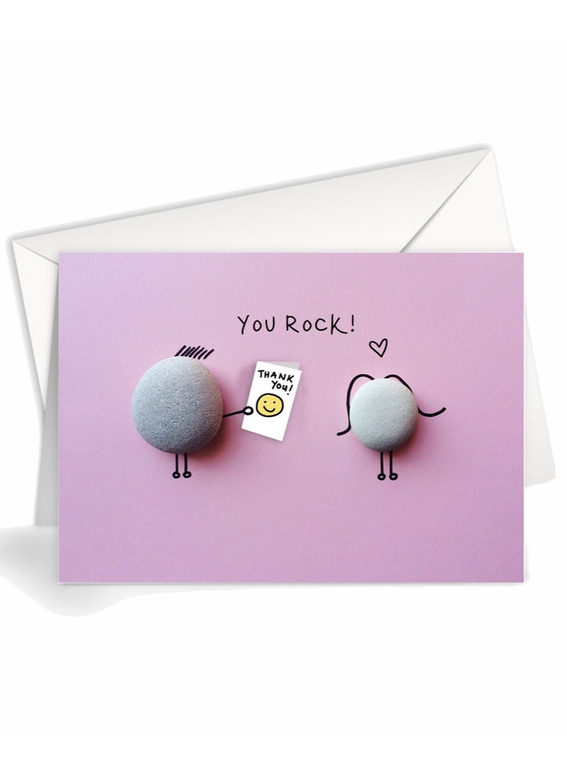 Share the Love You Rock! , Thank You!  – 12.5 cm x 17.8 cm Greeting Card |  Stylish Design with Envelope  - Image 1