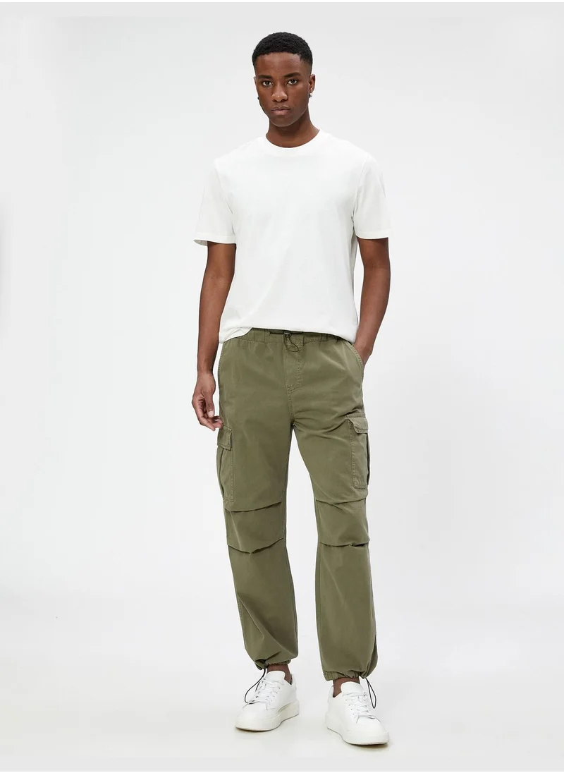 KOTON Parachute Trousers Stoppers Cargo Pocket Detailed Cotton