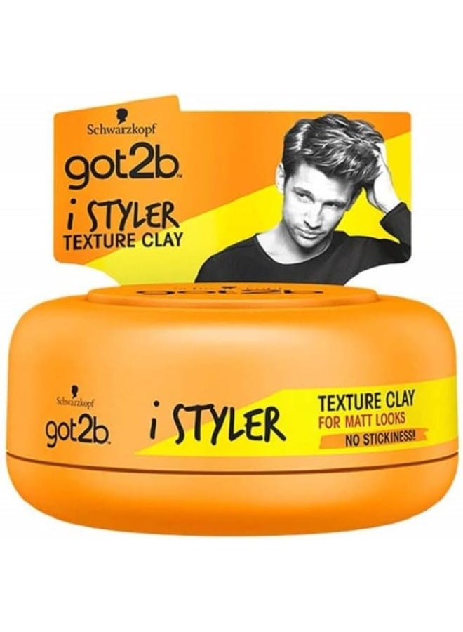 Got2b Long Lasting Hold, No White Residue, Silicone Free, Texture Matt Finish Hair Clay, 75 ml